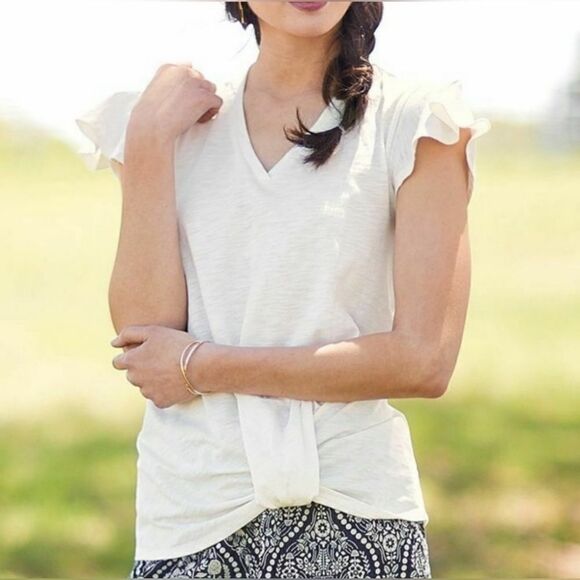 Matilda Jane White Pure Country Tee Flutter Sleeve Joanna Gaines - Picture 2 of 14